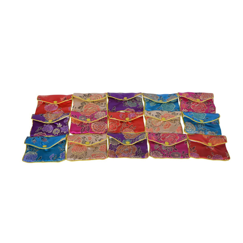 [Australia] - Baitaihem 15 Pack Jewelry Purse Pouch Gift Bags Chinese Silk Style Brocade Embroidered Bag,Multiple Colors(Medium) Medium 