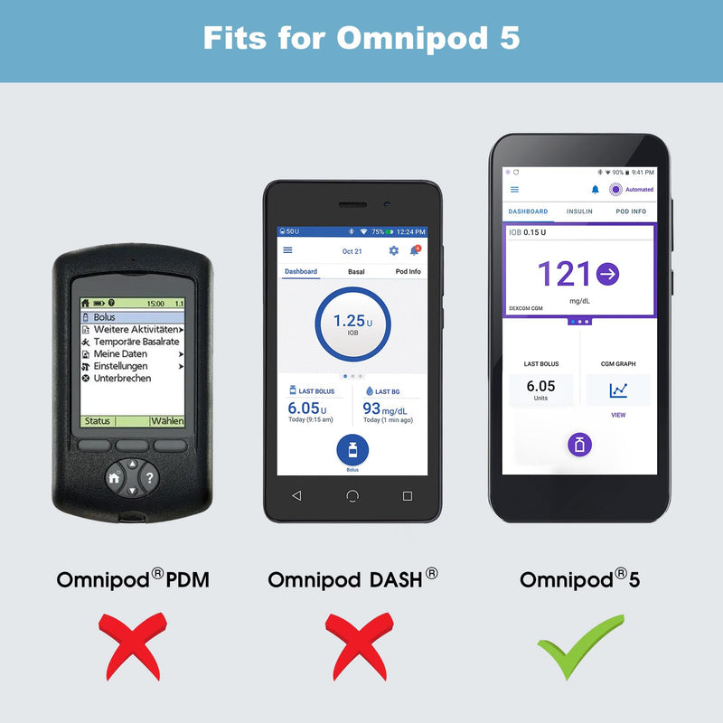[Australia] - MEDMAX Silicone Case for Omnipod 5, Lightweight Shockproof Anti Slip Protective Cover Soft Gel Skin with Raised Bezel for Omnipod 5 Device, (Black) Black 
