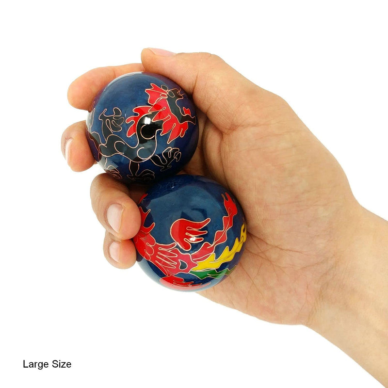 [Australia] - Top Chi Dragon and Phoenix Baoding Balls with Bamboo Stand (Large 2 Inch) Large 2 Inch 