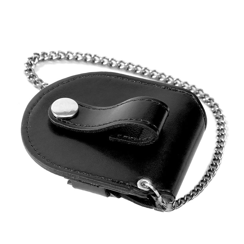 [Australia] - Pocket Watch Leather Case Protector Holder Waist Bag Timepiece General Accessories 47mm Black 
