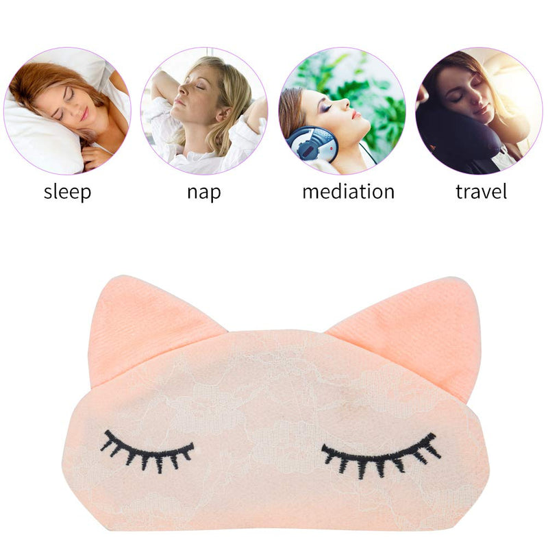 [Australia] - 3 Colors 3 Packs Cute Kids Masks Soft Fluffy Animal Cat Eye Mask for Sleeping Travel Breathable Eyeshade Cartoon Sleeping Mask 3 Count (Pack of 1) 