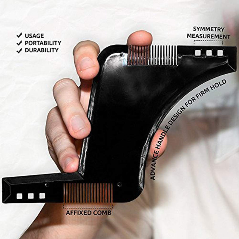 [Australia] - Beard Shaping Tool Template. Beard Shaper Tool for line up & Edging, Men's Facial Hair Hairline Perfect Symmetric Lines and Trim with Beard Trimmer Hair Clipper or Razor.(Brown) 