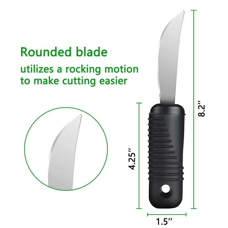 [Australia] - YPC Adaptive Utensils,Easy Grip Silverware,Built-Up Fork,Spoon and Rocker Knife for Adults,Elderly,Arthritis,Tremors and Parkinsons,3 Piece Set Utensil Set 