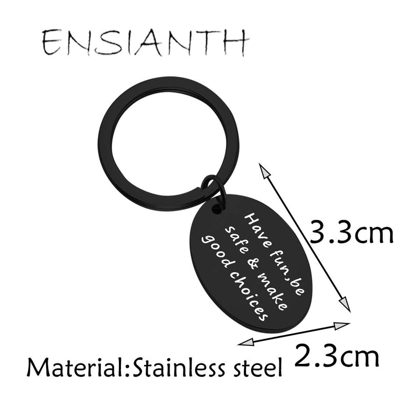[Australia] - ENSIANTH New Driver Gift Have Fun Be Safe Make Good Choices Keychain Graduation Gifts Be Safe-black Key 