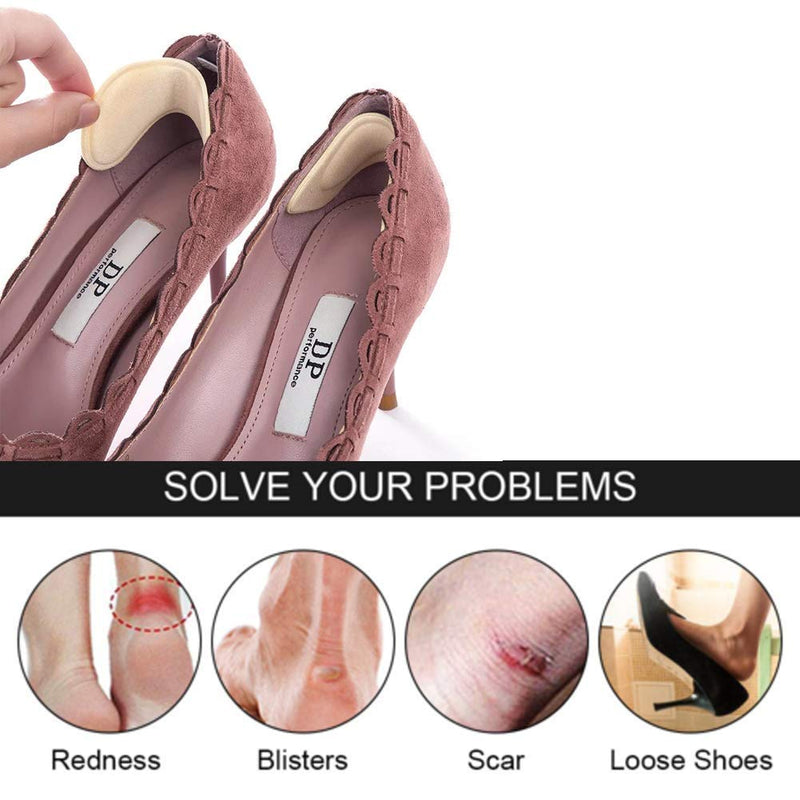 [Australia] - 3 Pairs Soft Comfortable Heel Cushion Pads Heel Liners Self Adhesive Foot Care Protector Shoe Insoles Stickers (Transparent, Black, Beige) 