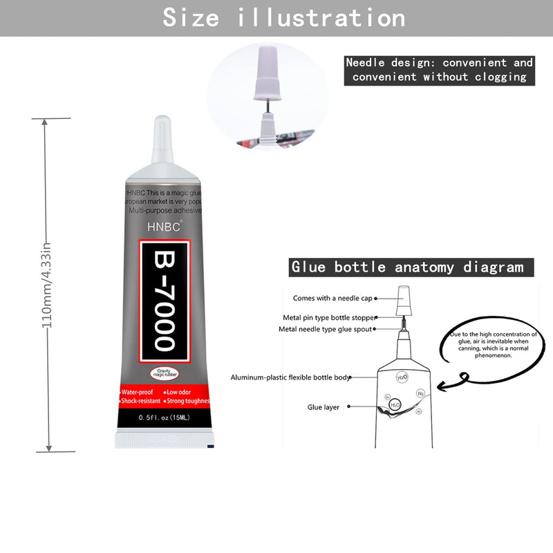 [Australia] - MatTA B-7000 15ML Adhesive Multi-Function Glues,Super Glue Suitable for Phone Screen Repair,Wooden,Jewelery, 0.5 oz,2 Pack 