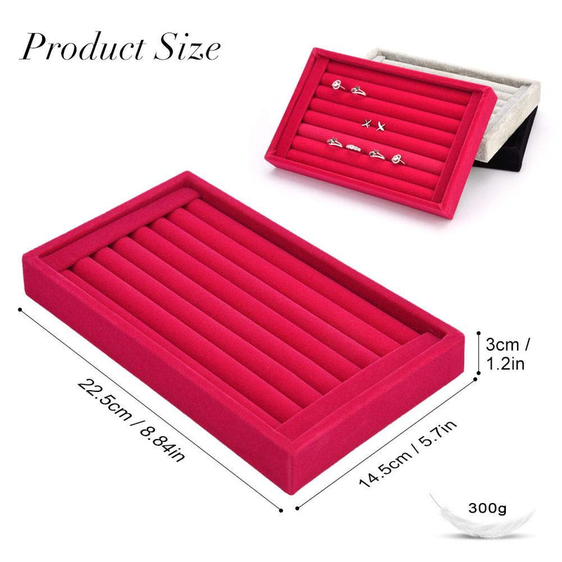 [Australia] - Yosoo Jewelry Ring Earrings Display Box Cufflinks Storage Tray Case Holder Organizer (Rose) Rose 