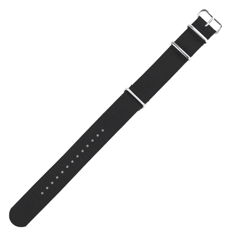 [Australia] - INFANTRY 20mm 22mm NATO Watch Strap, Nylon Watch Bands, Replacement Military Watchbands with 4 Rings Stainless Steel Heavy Buckle Black 