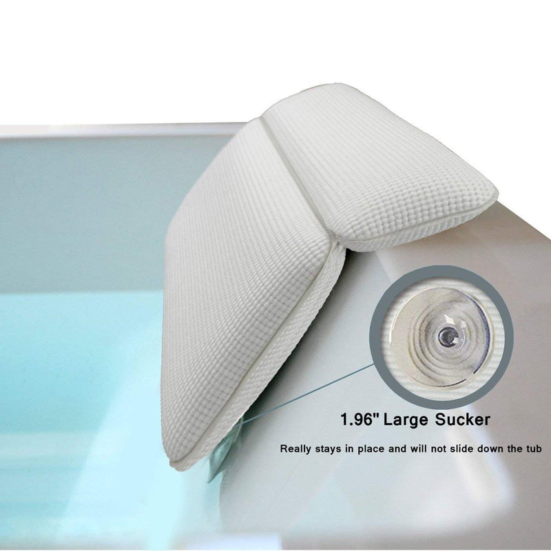 [Australia] - SOLKING Bath Pillow Super Large Sunkers Spa in Your Home White Checked Fit Tub … 