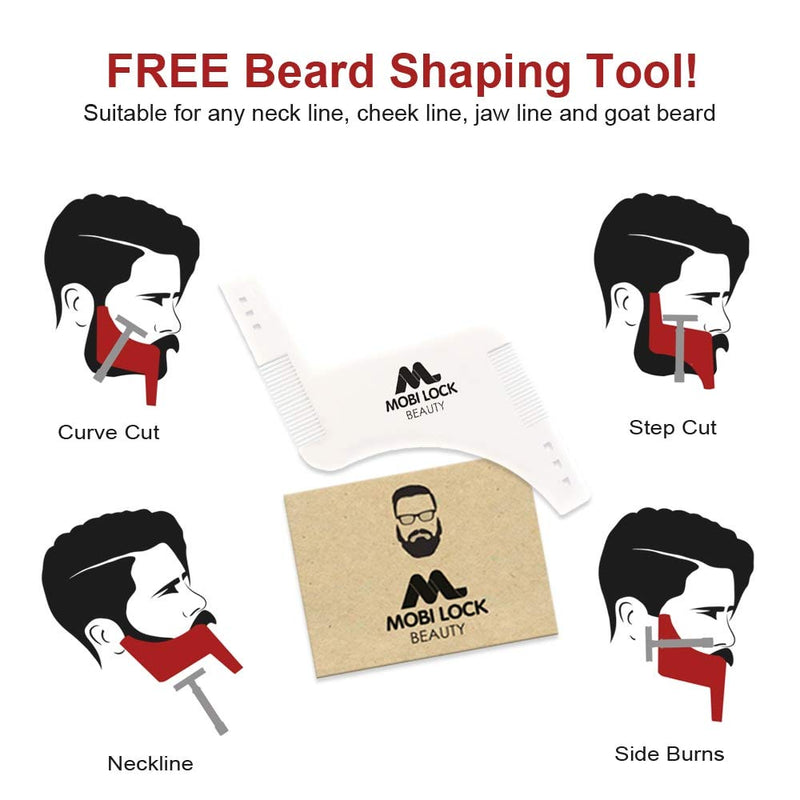 [Australia] - Best Beard Shaving Catcher Bib –The Smart Way to Shave – Beard Trimming Apron & Shaving Cape – Perfect Grooming Gift or Men's Birthday Gift – Includes Shaping Comb, Bag, & Grooming E-Book by Mobi Lock 