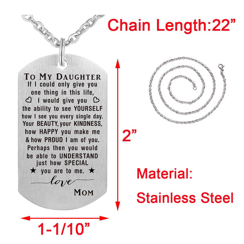 [Australia] - Daughter Necklaces from Mom, Birthday Daughter Gift from Dad, Mother Daughter Necklace for Women, Girl Jewelry Graduation Necklace Love My Daughter Valentines Daughter Gifts from Mom 