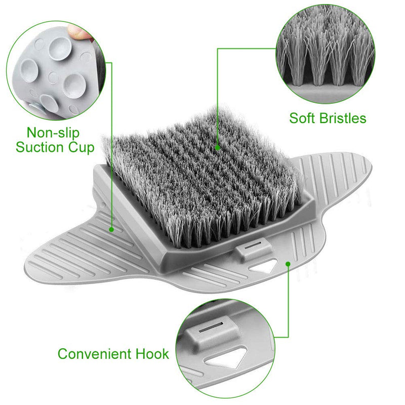 [Australia] - PERFETSELL Shower Foot Scrubber Cleaner Massager Foot Massager Shower Brush with Non-Slip Suction Cups and Soft, Foot Acupressure Massage Mat for Foot Care/Foot Foot Circulation/Reduces Foot Pain 