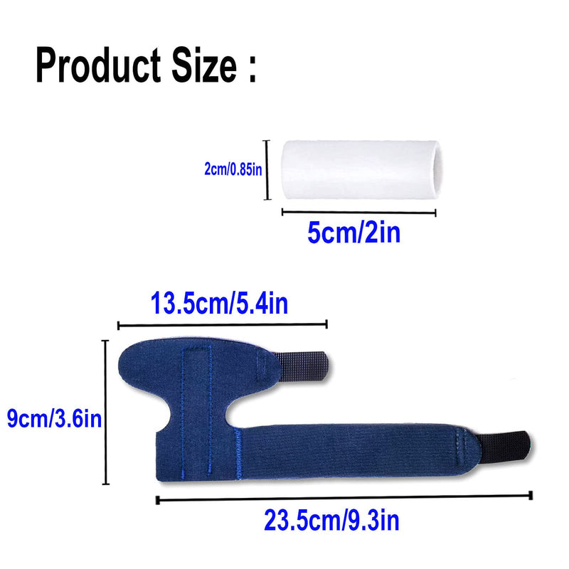 [Australia] - 1 Pairs Trigger Finger Splint Left and Right Hand, Adjustable Mallet Finger Support Brace with 4 Gel Sleeves for Broken Fingers, Finger Stabilizer with Built-in Aluminium Bar for Sprains Blue 