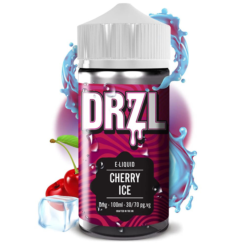 [Australia] - Vape Juice Four Pack Vape Liquid - 4 x 100ml Ice Menthol + Grape Ice + Cherry Ice + Strawberry Ice E Liquid 70/30 No Nicotine Short Fill (DRZL E Liquid) 