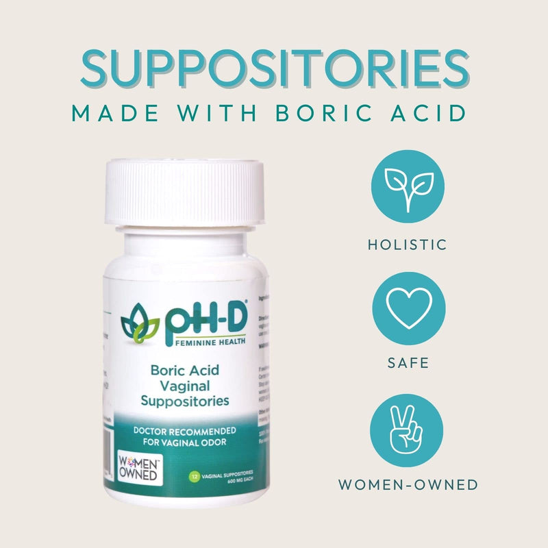 [Australia] - pH-D Feminine Health Boric Acid Starter Bundle - pH-D Boric Acid Vaginal Suppositories 72ct and 5 Vaginal Suppository applicators 
