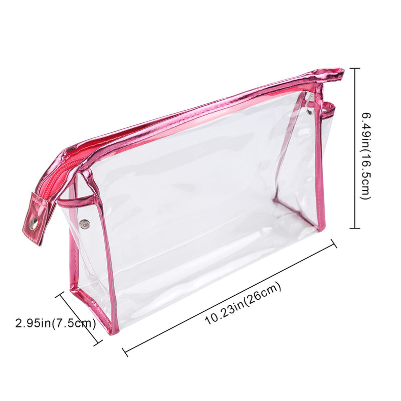 [Australia] - Clear Makeup Bag, QKURT Transparent Clear Toiletry Bags with Strong Zips, Portable PVC Clear Travel Cosmetic Bag for Men Woman Holiday, Travel, Bathroom| 7 Colours Transparent Bags 