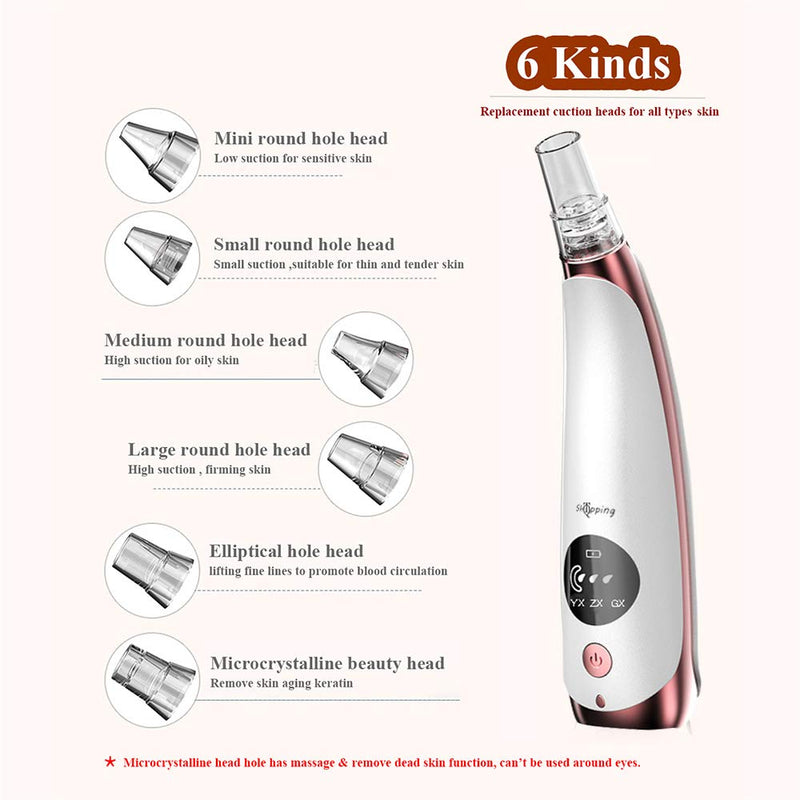 [Australia] - QT S Blackhead Removal Suction Diamond Advanced Pore Vacuum Device Comedo Eliminator, Acne Extractor, Pimple Remover, Facial Pore Cleanser - Anti Aging and Rechargeable Portable 