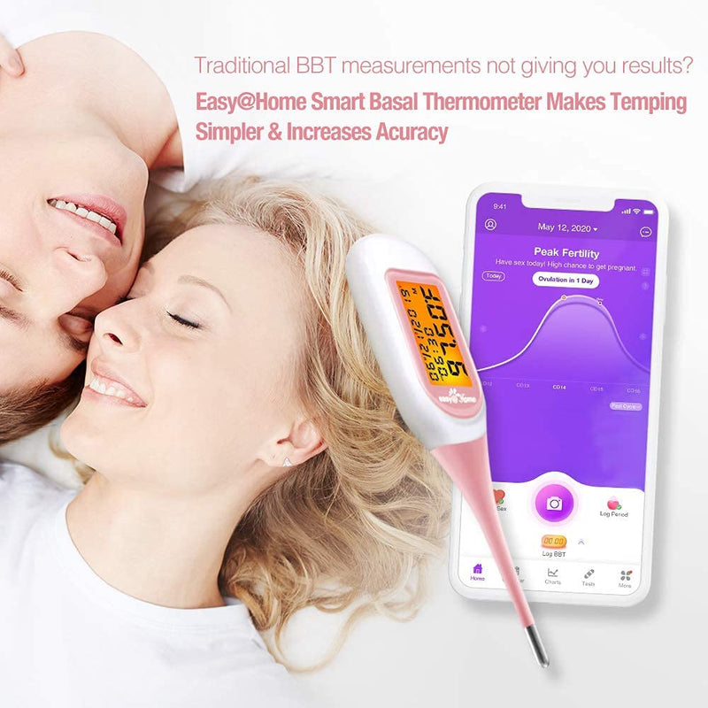 [Australia] - Easy@Home Smart Basal Thermometer, Large Screen and Backlit, FSA Eligible, Period Tracker with Premom(iOS & Android) - Auto BBT Sync, Charting, Coverline & Accurate Fertility Prediction #EBT-300 