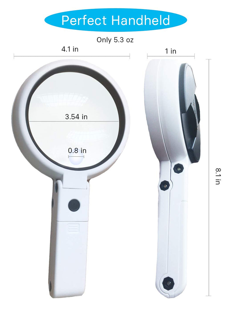 [Australia] - Magnifying Glass with Lights,Adjustable Standing Base,Portable Handheld,[3.5X+10X] Dual Magnification Lens,Magnifier Glass for Reading Jewelry Craft and Computer Repair 