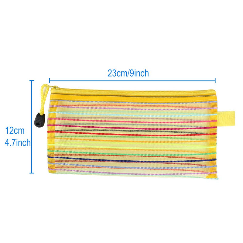 [Australia] - JARLINK 20 Pack 10 Colors Zipper Mesh Pouch, Pencil Pouch Zipper File Bags Multipurpose Travel Bags for Office Supplies Travel Accessories Multicolor Multicolored-a 