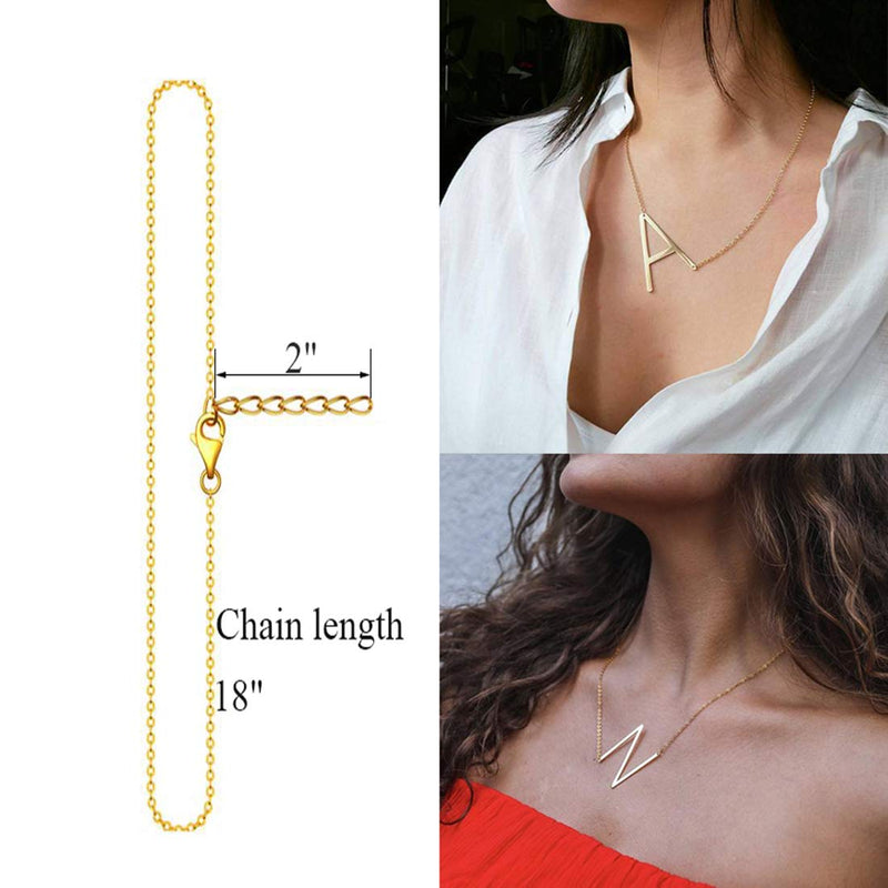 [Australia] - Yiyang Initial Necklace Large Letter Pendant Personalized Birthday Day Gift for Women Sister Wife Daugther Friend Gold-S Large Initial 