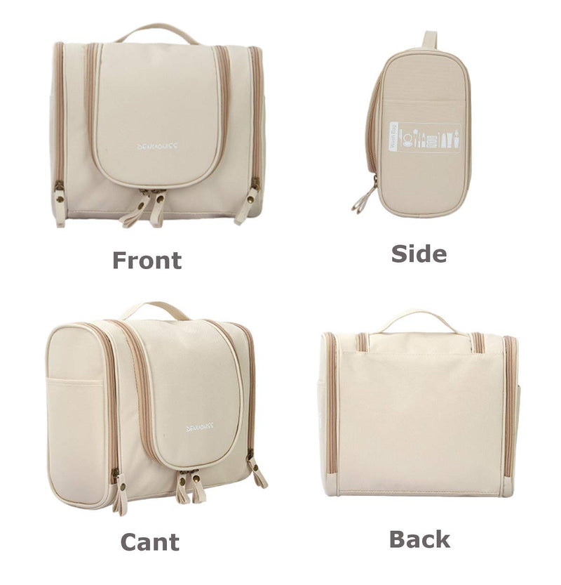 [Australia] - Mens and Womens Hook Cosmetic Bag Portable Travel Large Capacity Storage Bag (Brown) Brown 