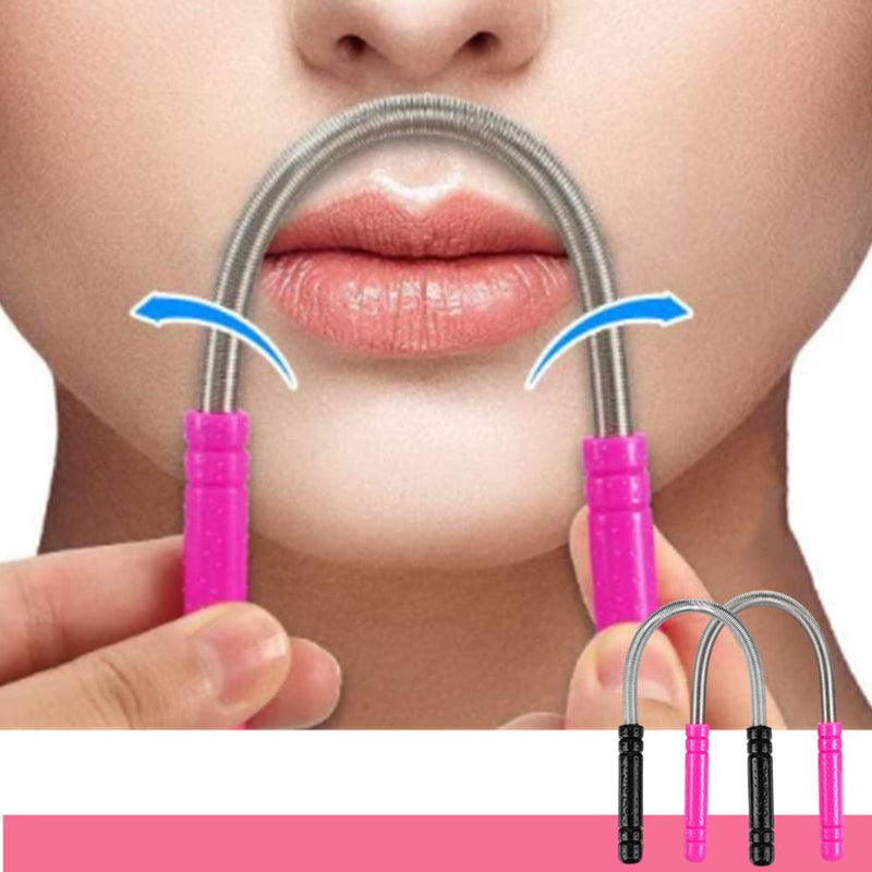 [Australia] - 4 Pieces Facial Hair Remover Spring Eyebrow Face Epilator Threading Tool Remove Hair from Upper Lip,Chin,Cheeks and Neck for Women Girls Beauty Tool for Women Black 