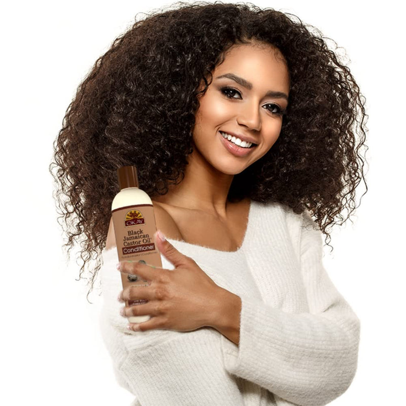 [Australia] - OKAY | Black Jamaican Castor Oil Conditioner | For All Hair Types & Textures | Revive - Moisturize - Grow Healthy Hair | with Argan Oil & Shea Butter | Free Of Parabens, Silicones, Sulfates | 12 Oz 