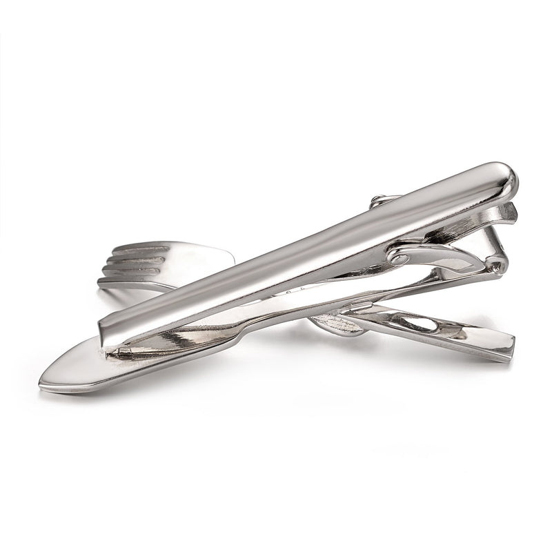 [Australia] - Yoursfs Novelty Tie Clips for Men Skinny Stainless Steel Tie Clips Pins Gift Keep Your Tie in Place Knife and Fork Tie Clips 