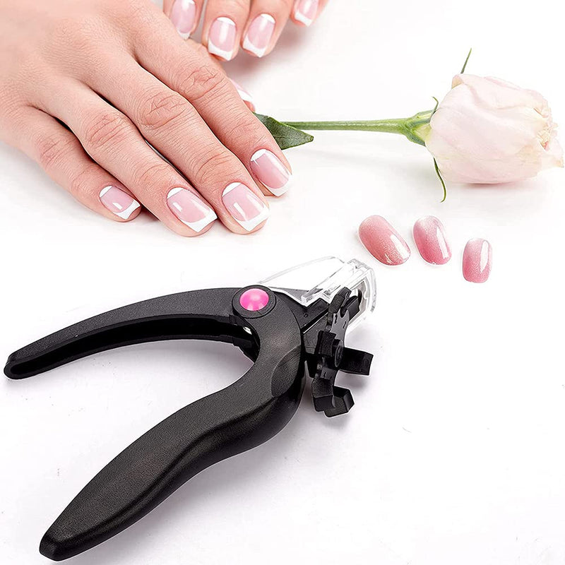 [Australia] - JZF Acrylic Nail Clipper, Professional Adjustable Stainless Steel Artificial Nail Clipper, Gel False Nails Tips Cutter for Nail Art Manicure Tool (Black) Black 