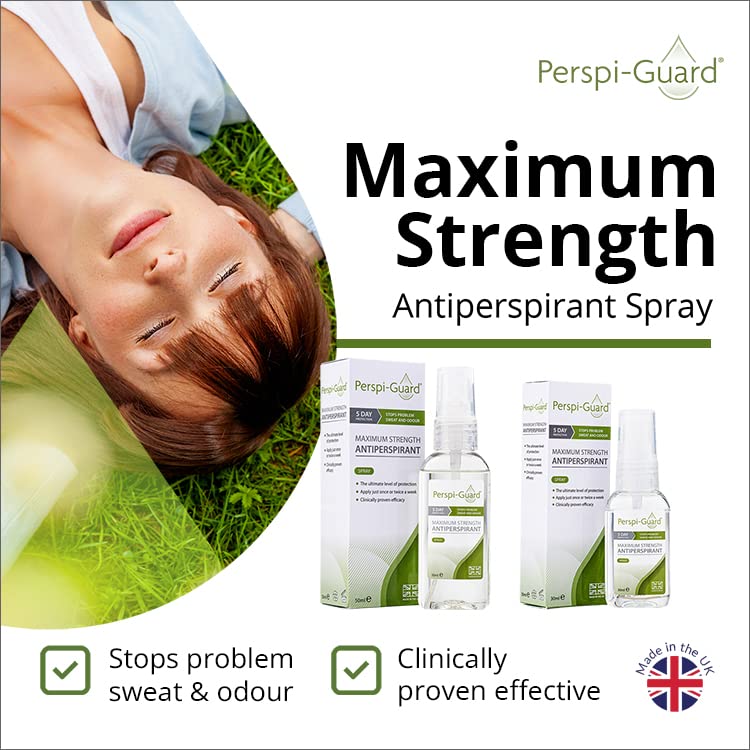 [Australia] - Perspi-Guard Maximum Strength Antiperspirant Spray, Strong Deodorant for Excessive Sweating & Hyperhidrosis Treatment, Lasts up to 5 Days -- Unscented (30ml) 