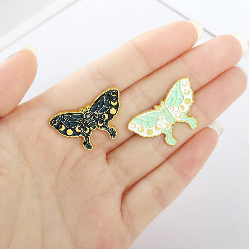 [Australia] - Butterfly Enamel Brooch Pin Sun Moon Stripe Brooches Pins Lapel Badges Set for Women Girls Badges for Hat Pants Clothes 