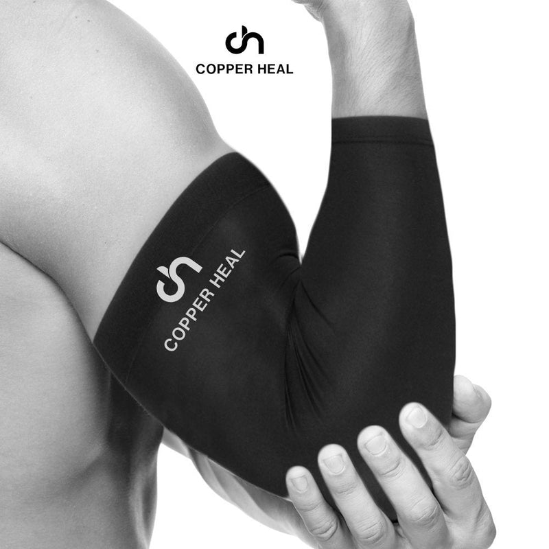 [Australia] - Copper HEAL Elbow Compression Sleeve - Recovery Elbow Brace Guaranteed with Highest Copper Infused Content - Support Stiff Sore Muscles and Joints Tendonitis Arm Tennis Basket Wrap (M) Medium (Pack of 1) 