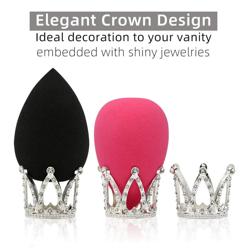 [Australia] - Dolovemk 3PCS Beauty Sponge Blender Holder Drying Stand Novel Crown Stand Makeup Sponge Holder Makeup Sponge Container Storage Egg Powder Puff Display Stand Dry Rack (HOLDER3) HOLDER*3 