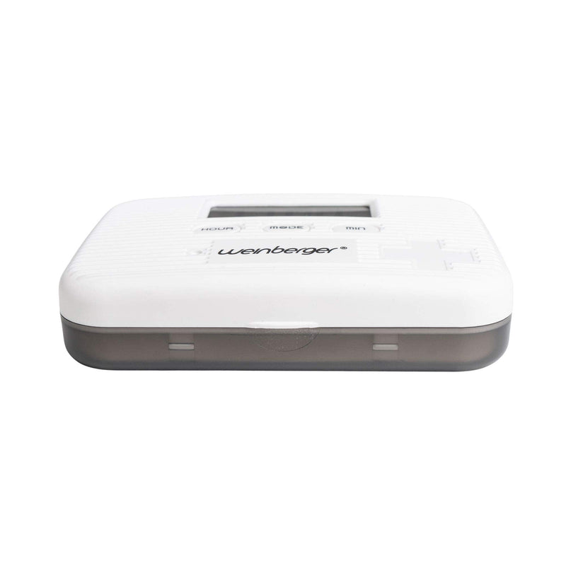 [Australia] - Weinberger 02263 Electronic Pill Box with Alarm, Medicine Reminder, Display, Pill Box, Pill Clock, Pill Box with Timer, Vibration Alarm, Alarm Clock, White 
