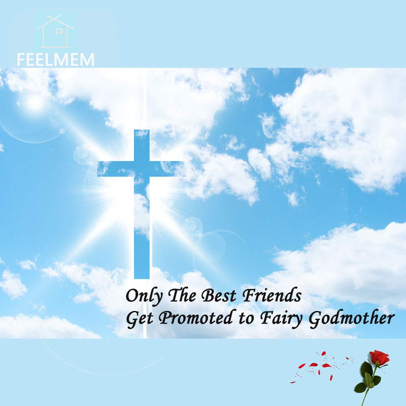 [Australia] - FEELMEM Godmother Gift Only The Best Friends Get Promoted to Fairy Godmother Baby Announcement Gift Baby Baptism Gift to Godmother silver 