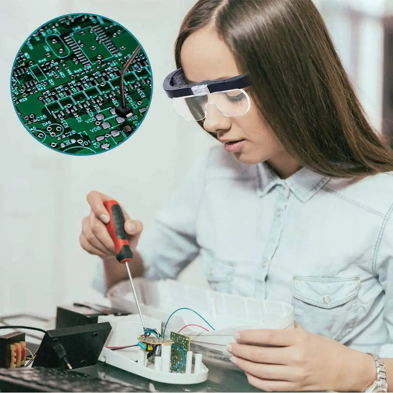 [Australia] - Headband Magnifier, Rechargeable Magnifying Glass with Light for Close Work Hands Free Interchangeable Magnification Lenses 1.5X 2.5X 3.5X 5X for Jewelry, Crafts, Cross Stitch Black 