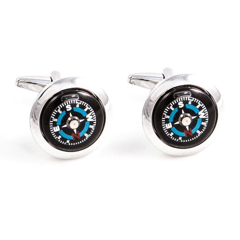 [Australia] - MRCUFF Compass & Thermometer 2 Pairs Cufflinks in a Presentation Gift Box & Polishing Cloth 