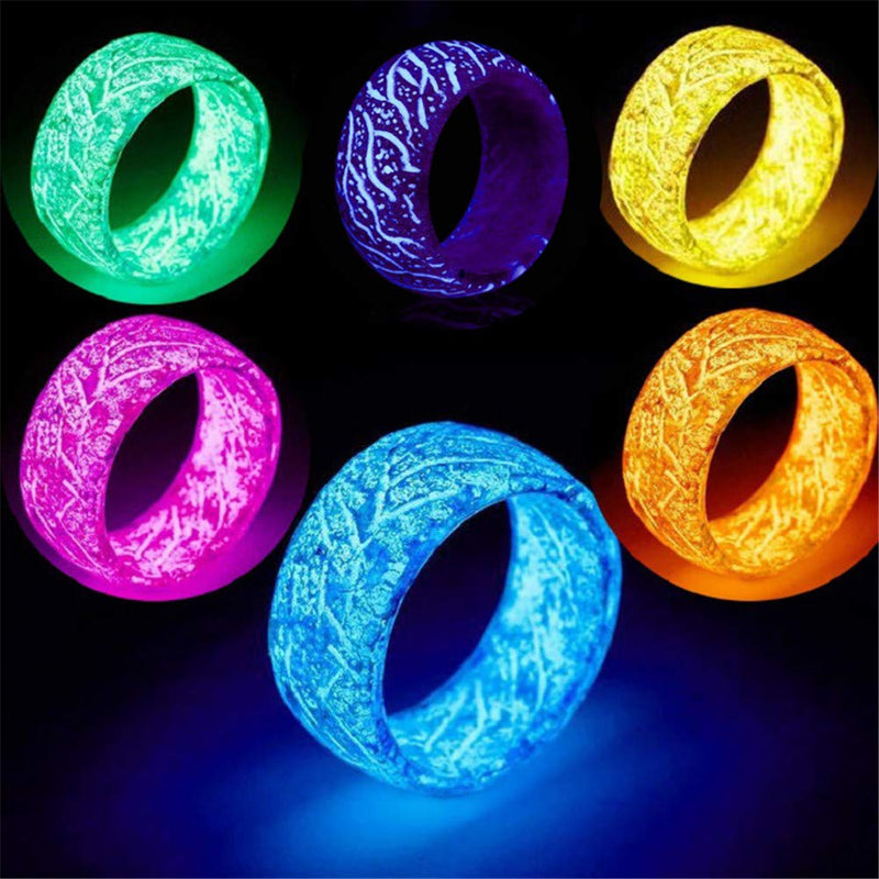 [Australia] - Nanafast Glow Resin Ring Christmas Luminous Ring Toy Gift for Kids Men Women Size 6-11 Blue 