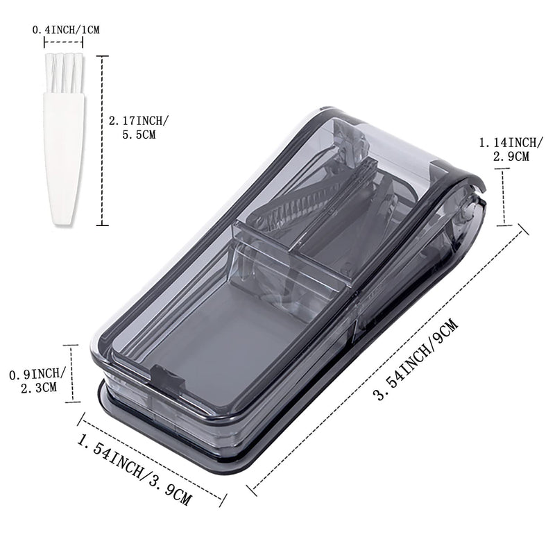 [Australia] - Pill Tablet Cutter for Small or Large Pills, Pill Splitter with Blade for Pills and Tablets Cut in Half Quarter (Black) Black 