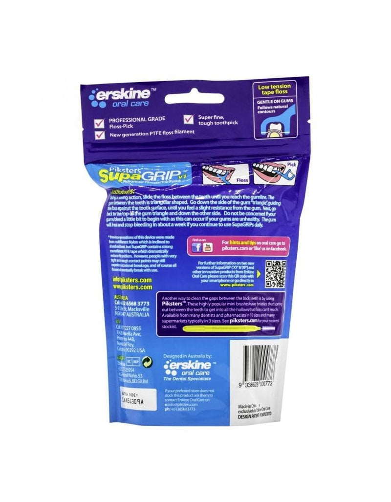 [Australia] - Piksters Monofilament Supagrip Flosser and Toothpick, 50 Count 