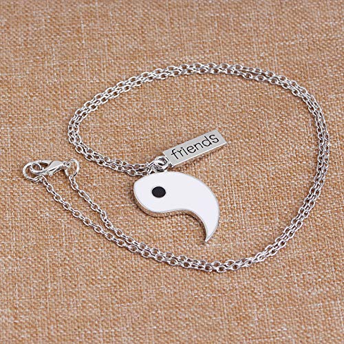 [Australia] - Yin Yang Pendant Necklace Taichi Earring Black White Best Friend Necklace Chinese Taoism Cremation Jewelry Set for Women 