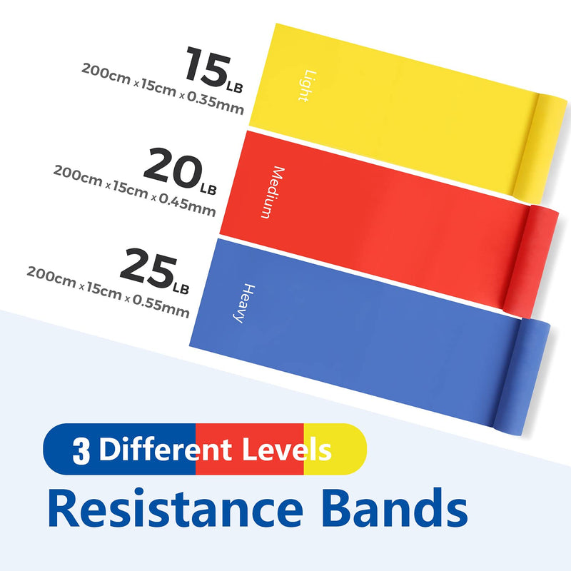 [Australia] - Resistance Bands Set, [Set of 3] 2.0M/6.5ft Skin-Friendly Exercise Bands with 3 Resistance Levels, Workout Resistance Bands Set for Women and Men,Ideal for Strength Training, Pilates, Yoga, Fitness 