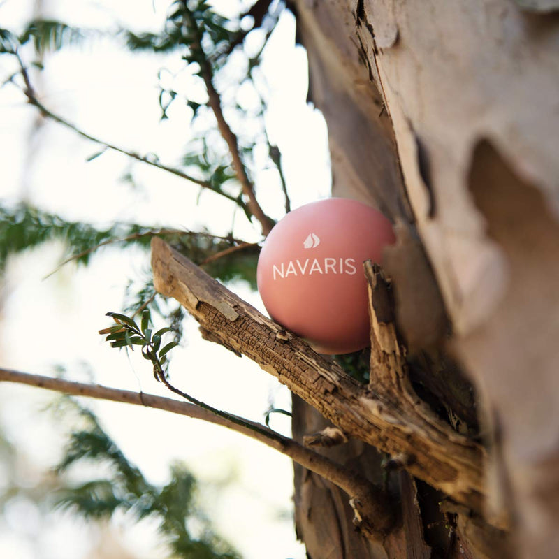 [Australia] - Navaris Lacrosse Massage Balls Set - Myofascial Deep Tissue Muscle Therapy for Back Legs Neck - Foot Roller Trigger Points Firm Spheres - Pack of 2 Dark Blue / Pink 
