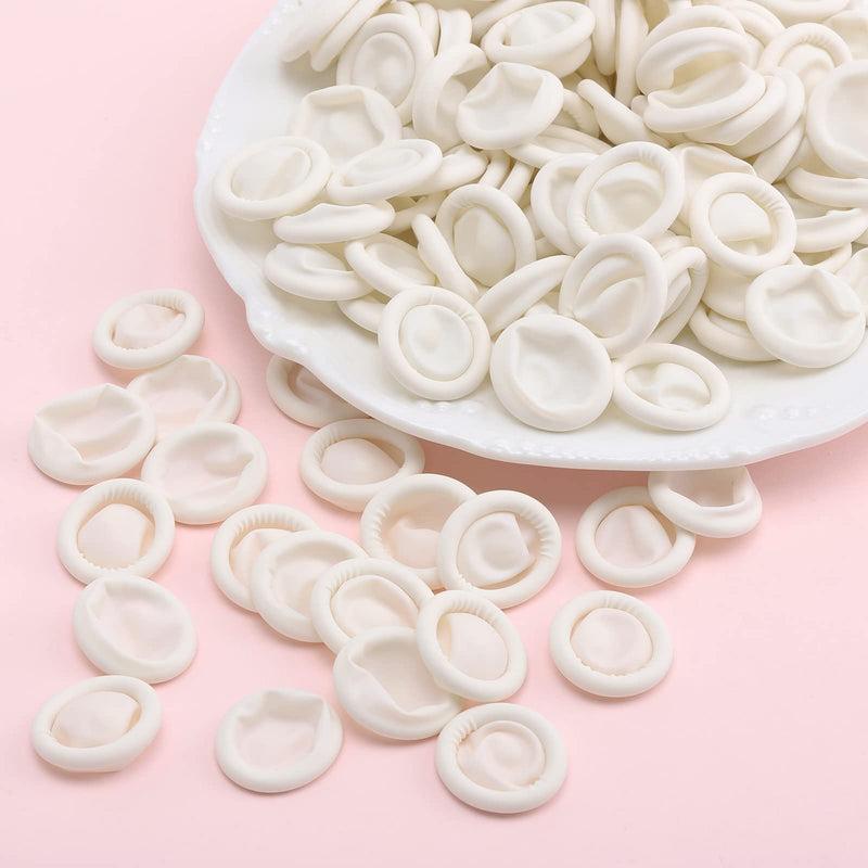 [Australia] - 300 Pcs Latex Finger Cots Medium Latex Finger Cots White Disposable Latex Finger Cots Rubber for Injured Finger,Cracked Finger,Sports(White) 