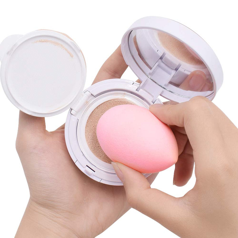 [Australia] - Bamboo Makeup Brushes Set with PU Leather Holder and Makeup Sponge Brush Cleaning Mat Egg Shape 