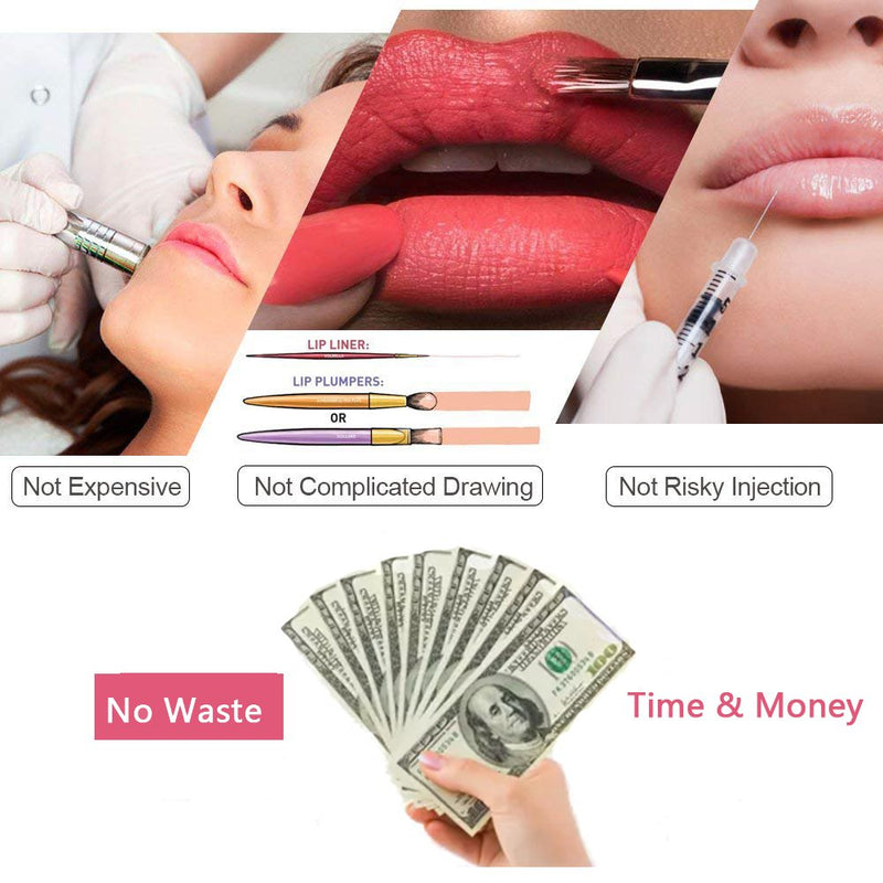 [Australia] - Lip Plumpers Tool Lips Care Enhancer Fuller Thicker Mouth Pumps Fastly Lip Plumping Bigger Device Peach Red 