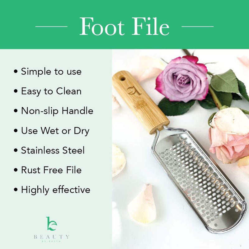 [Australia] - Foot File - Callus Remover Tool for Dead Skin Removal, at Home Pedicure Tools, Foot Rasp Callus Remover Feet and Heels, Smooth Soft Feet Using a Grater & Scraper (Bamboo & Stainless Steel) (1 Pack) 1 Count (Pack of 1) 