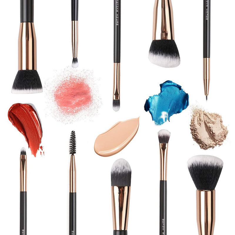 [Australia] - Brush Master Makeup Brushes Set for Kabuki Foundation Powder Concealers Eyeshadow Blush, W/ Travel Brush Pouch, 10 Pcs 