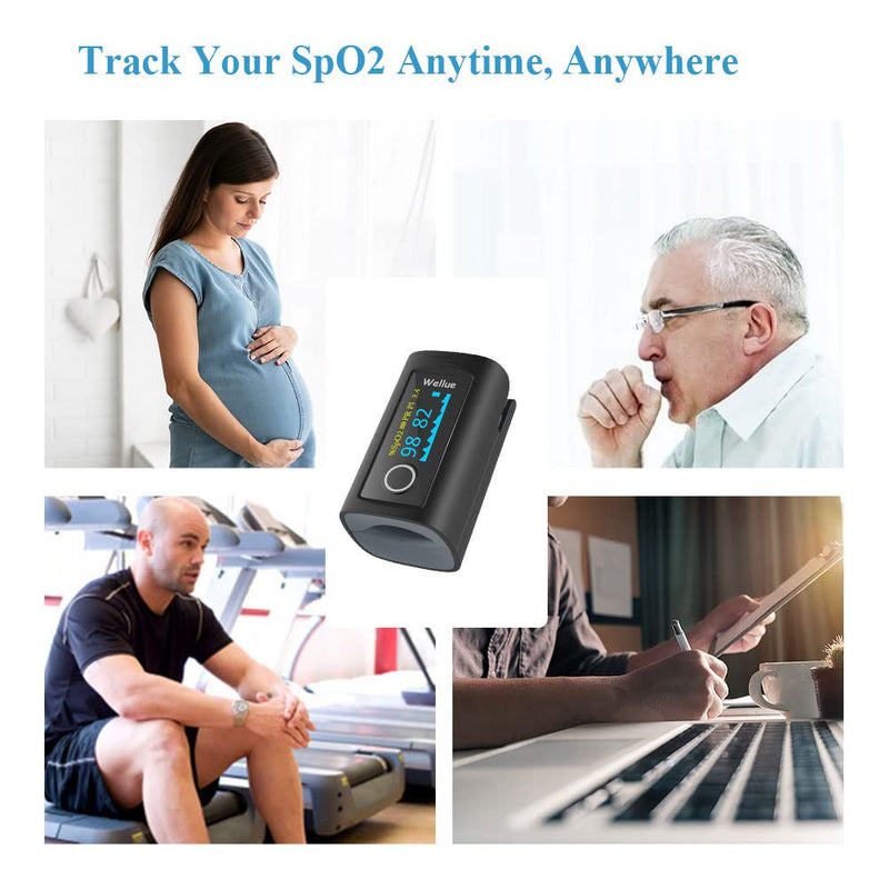 [Australia] - ViATOM Pulse Oximeter Approved UK Bulit-in Storage,Blood Oxygen Monitor Finger Adult for Heart Rate and SpO2 with Alarm, Batteries, Carry Bag & Lanyard 